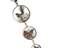 New Zealand Native Birds Triple Drop Double sided Pendant